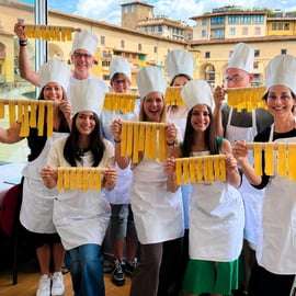 Florence: Pasta Class with Food, Unlimited Wine & Ponte Vecchio View
