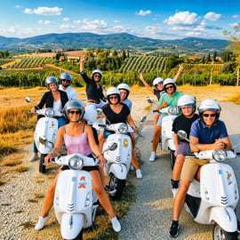Tour del Chianti in Vespa da Firenze con pranzo e vino