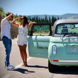 Firenze: tour in Fiat E-Car nel Chianti con degustazione di vini e pranzo